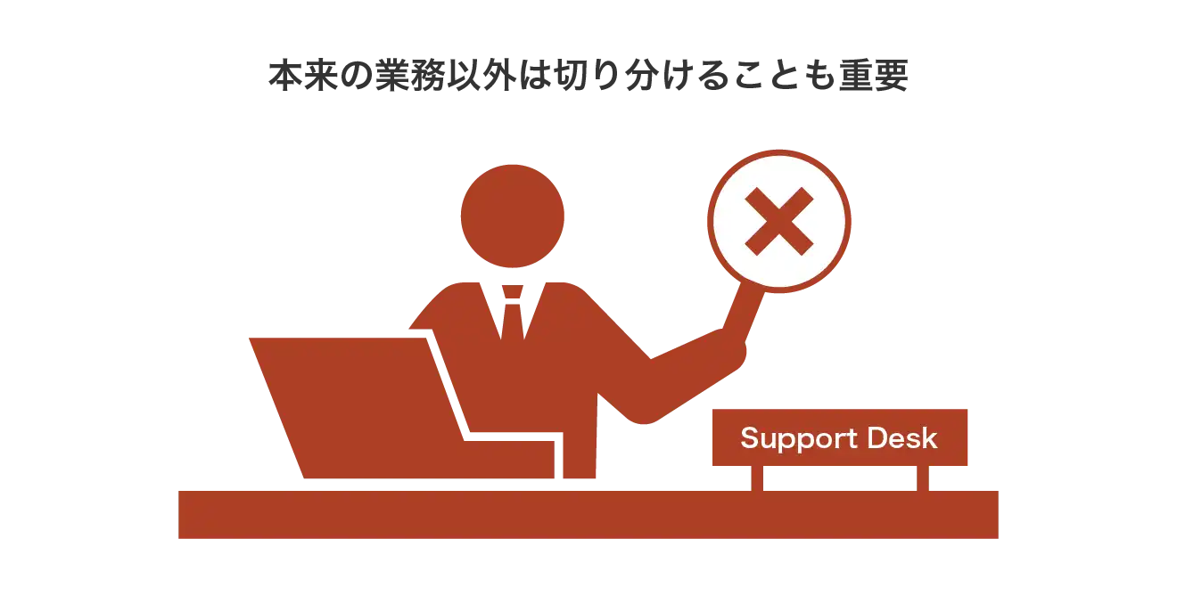 本来の業務以外は切り分けることもマネジメントとしては重要