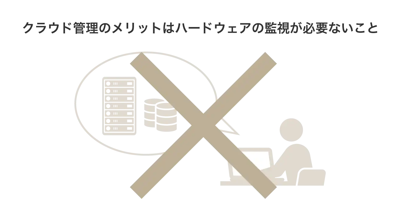 クラウド監視のメリットはハードウェアの監視が必要ないこと