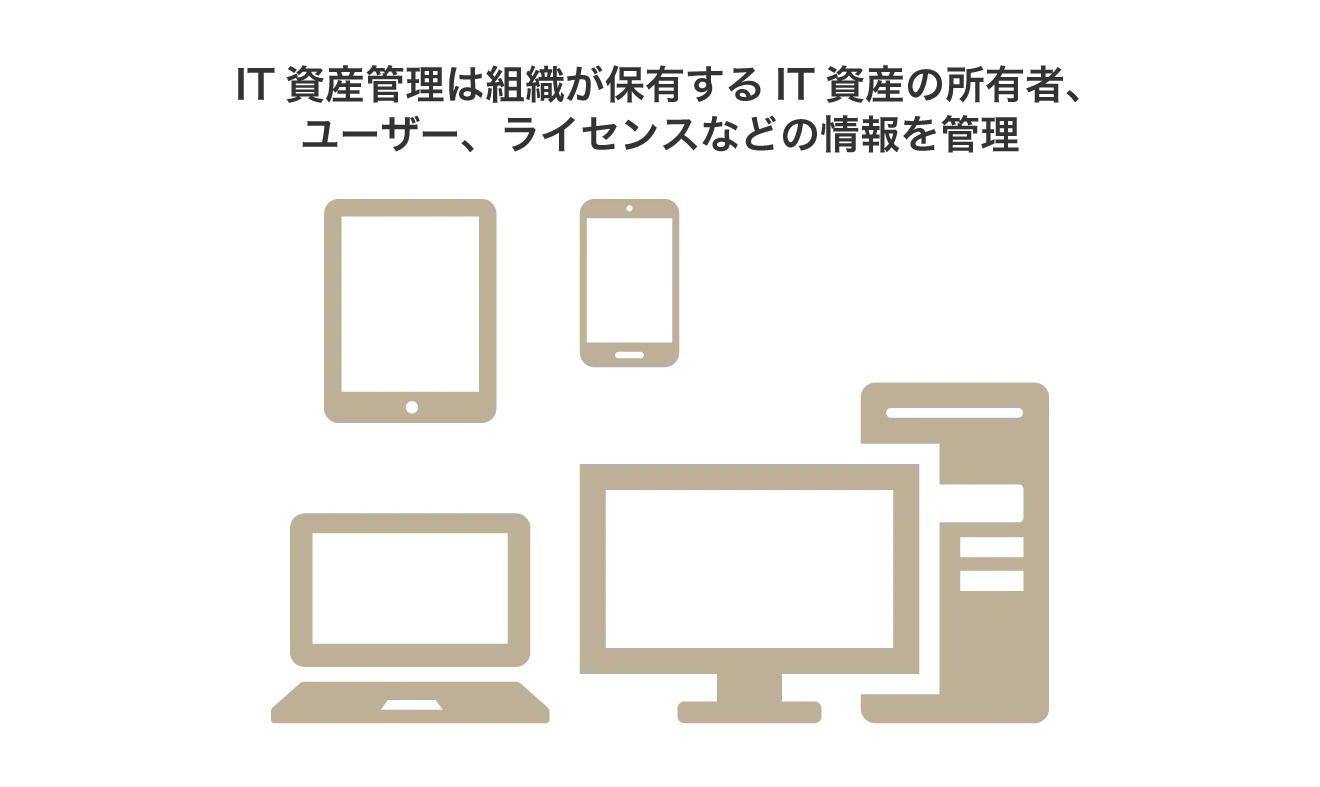 IT資産管理は組織が保有するIT資産の所有者、ユーザー、ライセンスなどの情報を管理する