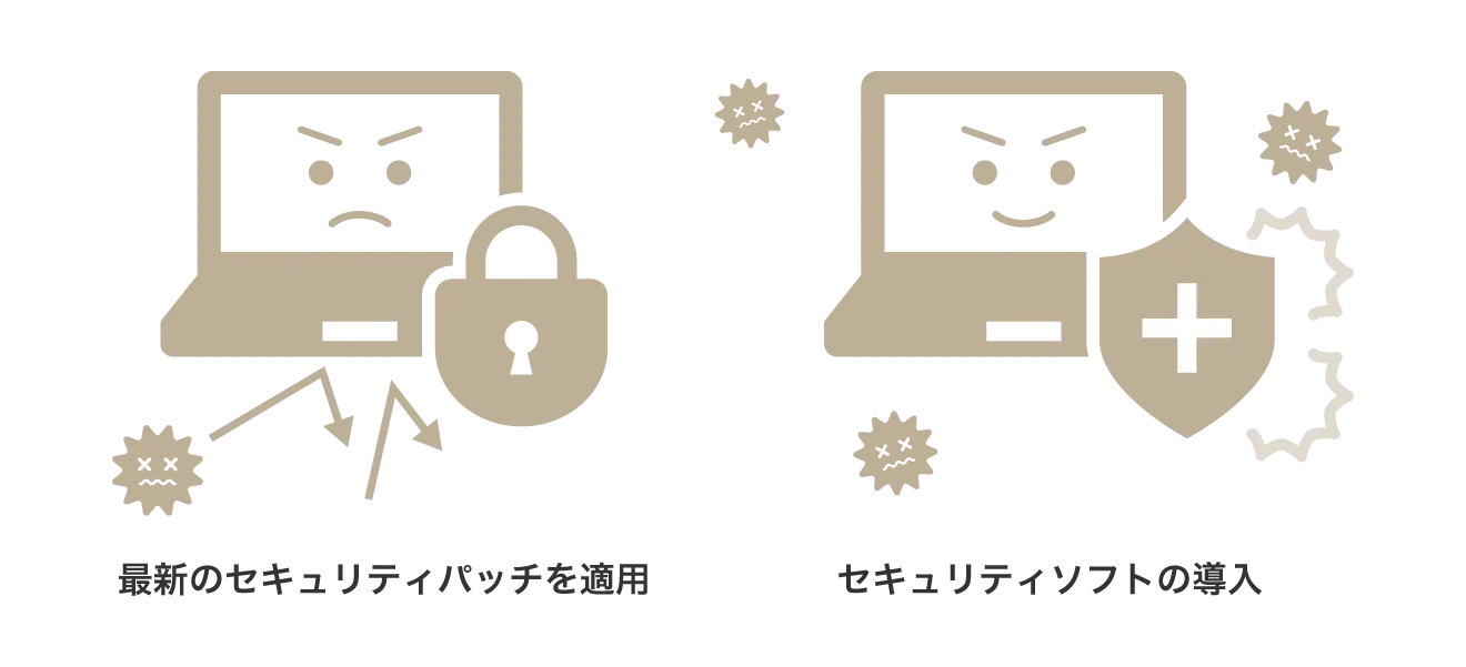 IssSのセキュリティ対策は、最新のセキュリティパッチを適用したり、セキュリティソフトを導入したり、ユーザー側で行う必要がある