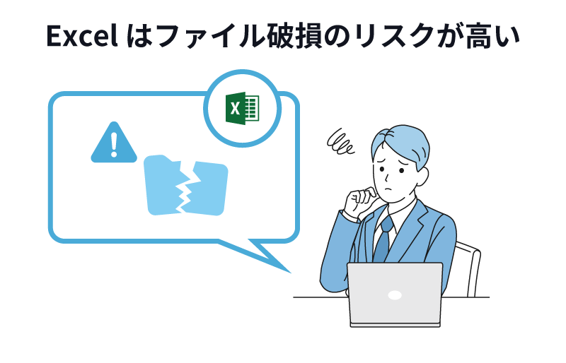 Excel はファイル破損のリスクが高い