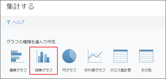 「グラフの種類を選んで作成」から「縦棒グラフ」を選択