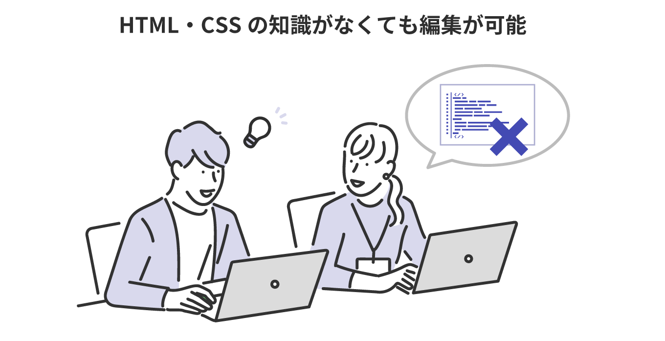 HTML・CSSの知識がなくても編集が可能